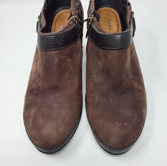 Clarks Artisan Womens Ankle Boots Harness Western Brown Oiled Leather 10W - Picture 3 of 10